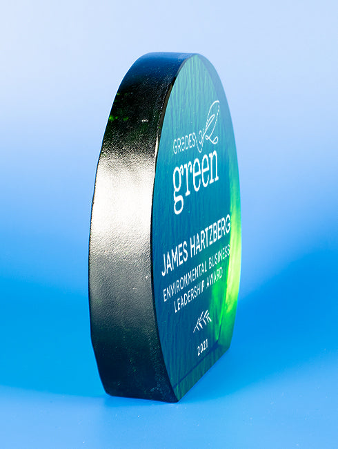 Recycled Glass Award - Emerald Crescent Trophy Eclipse Awards