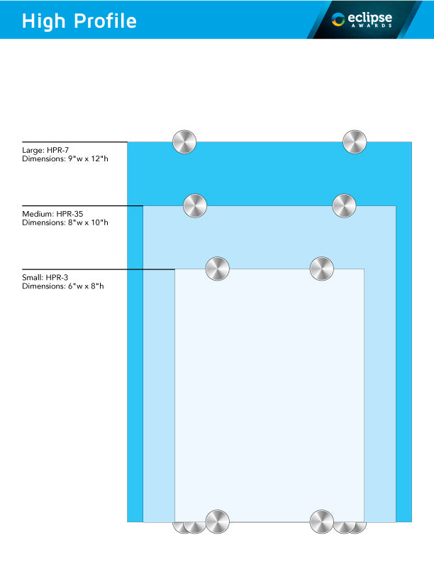 High Profile Rectangular Glass Wall Plaque Wall Plaque Eclipse Awards