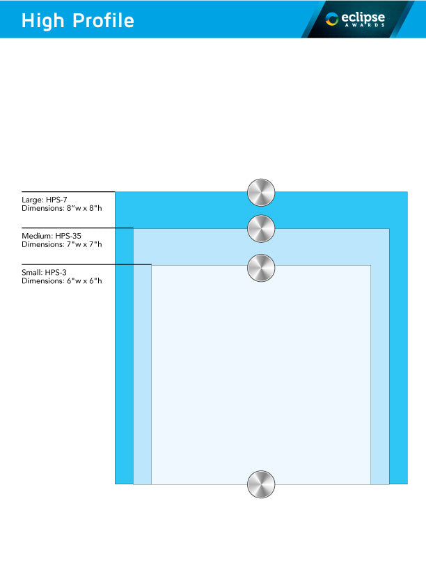 High Profile Square Glass Wall Plaque Wall Plaque Eclipse Awards