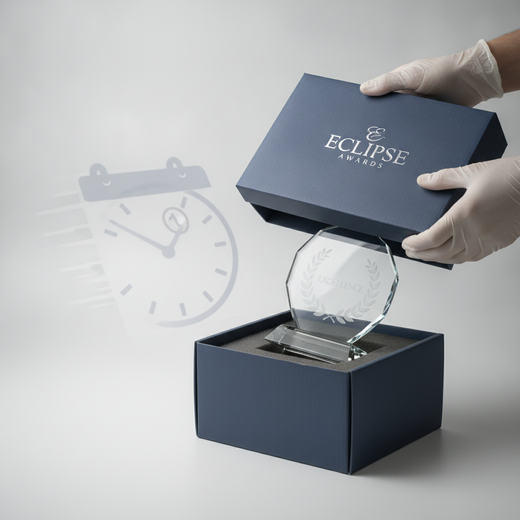 What are the fastest turnaround options for last-minute awards and trophies?