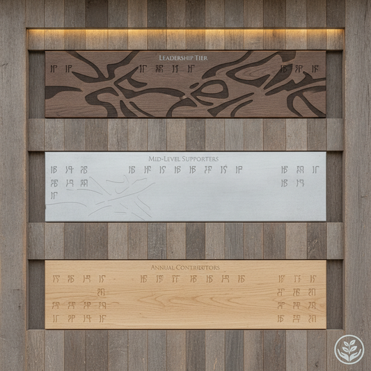 What's involved in designing a donor recognition wall for a nonprofit?
