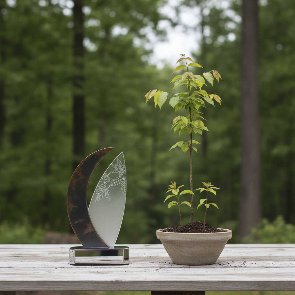 Are there award vendors that actually offset carbon or plant trees with each order?