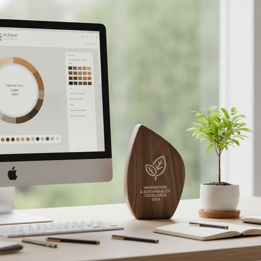 How do I design custom awards that reflect our company values and look professional without lots of back-and-forth with the vendor?