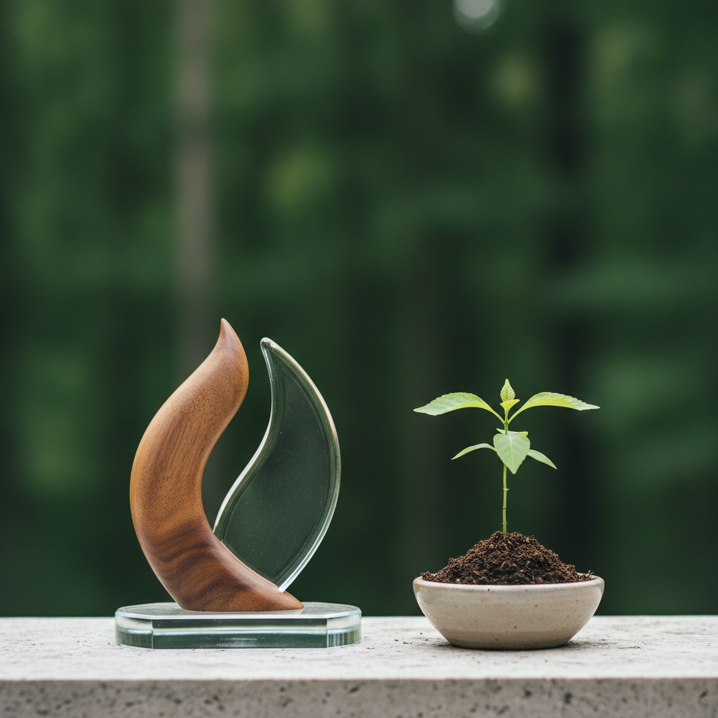 Are there award vendors that give back or support environmental causes with each order?