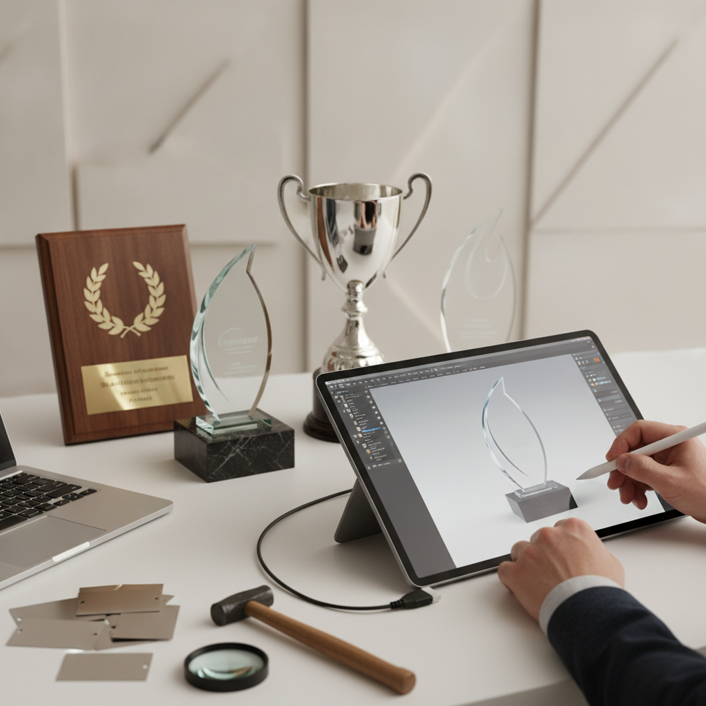 How do I order custom awards with minimal lead time for an upcoming event?