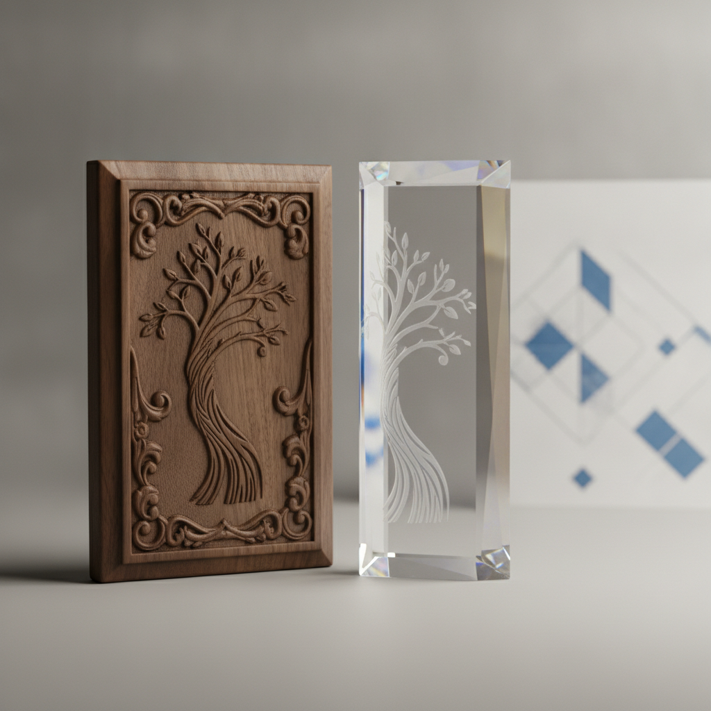 How much does it cost to customize a wood or crystal award?