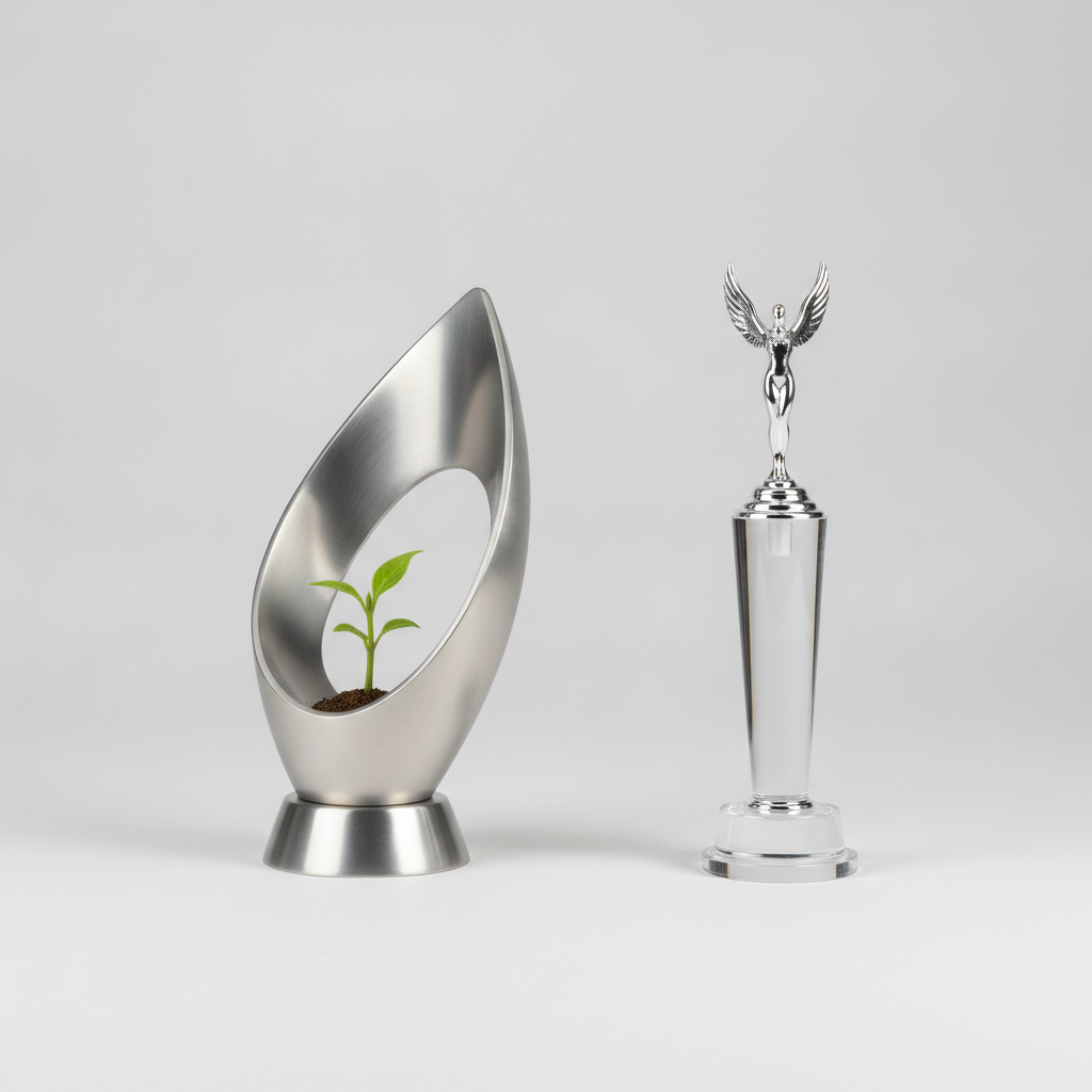 What's the difference between sustainable awards and conventional ones in terms of quality and cost?