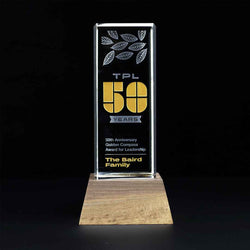 Our Awards collection is curated with premium crystal, glass, and wood awards featuring custom sandblast engraving and personalized corporate branding