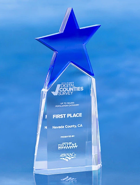 Brilliance Award - Blue Crystal Trophy Eclipse Awards OS