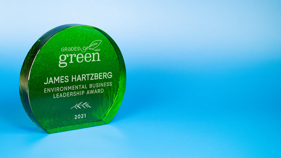 Recycled Glass Award - Emerald Crescent Trophy Eclipse Awards   