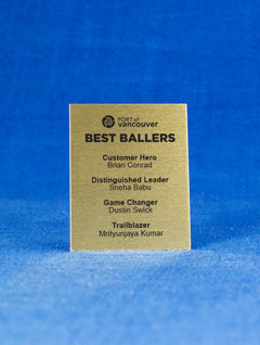 Gold Metal Nameplate