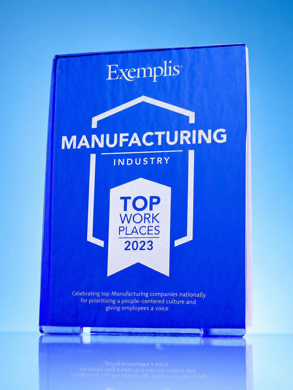 Recycled Glass Award - Cobalt Rectangle Trophy Eclipse Awards OS
