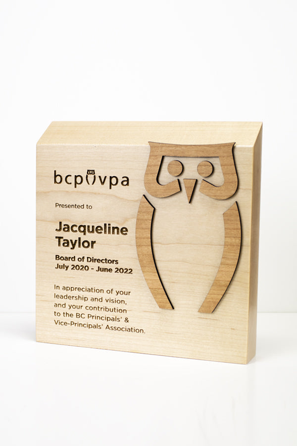 Sunwood Award with Custom Shape Wood Accent Trophy Eclipse Awards