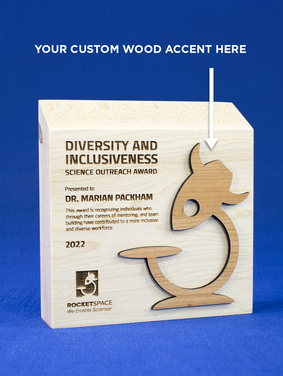 Sunwood Award with Custom Shape Wood Accent Trophy Eclipse Awards Large