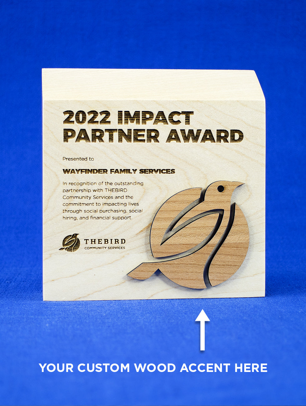 Sunwood Award with Custom Shape Wood Accent Trophy Eclipse Awards Medium