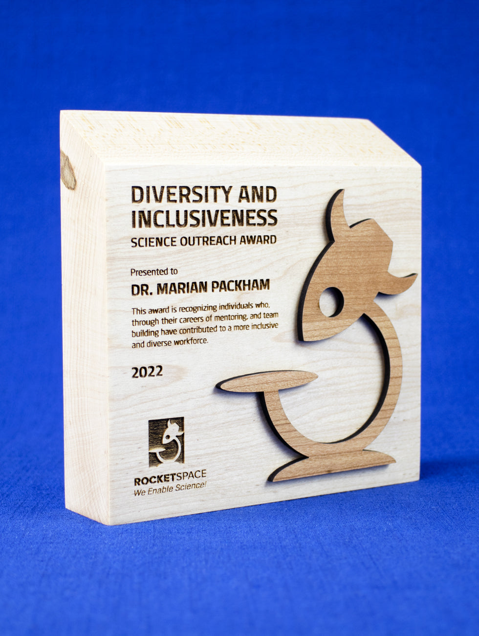 Sunwood Award with Custom Shape Wood Accent Trophy Eclipse Awards