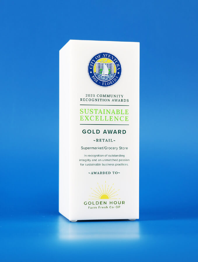 White Crystal Pillar Award - Cosmo Printing Trophy Eclipse Awards Small