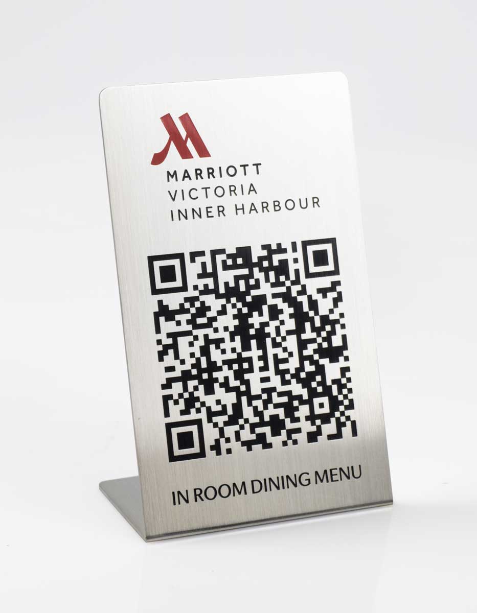 Tabletop Info Sign Example Aluminum Tabletop Displays