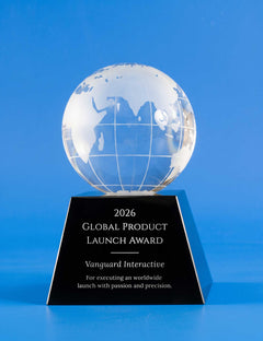 Crystal Globe on Black Base Award