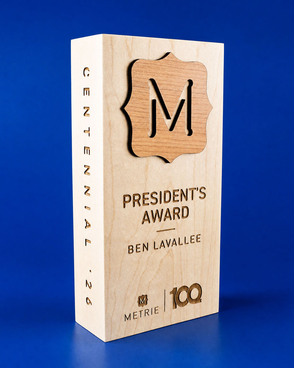 Good Wood Award with Custom Shape Wood Accent Trophy Eclipse Awards