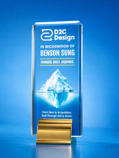 Skyline Crystal Award with Gold Base