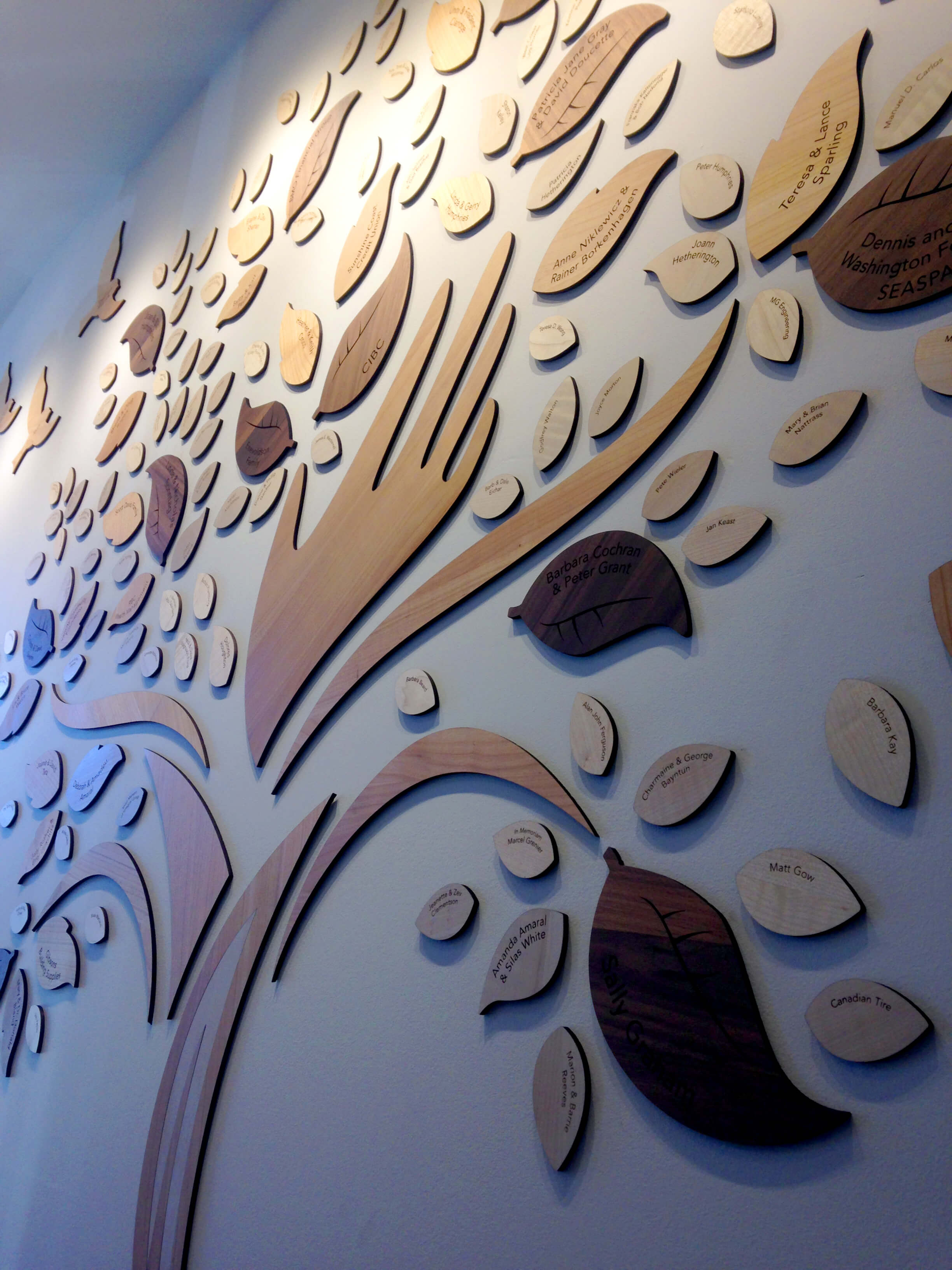 custom-awards_unique-wood_donor-wall-giving-tree_personalized_eco-friendly_non-profit_recogniton-wall_bc