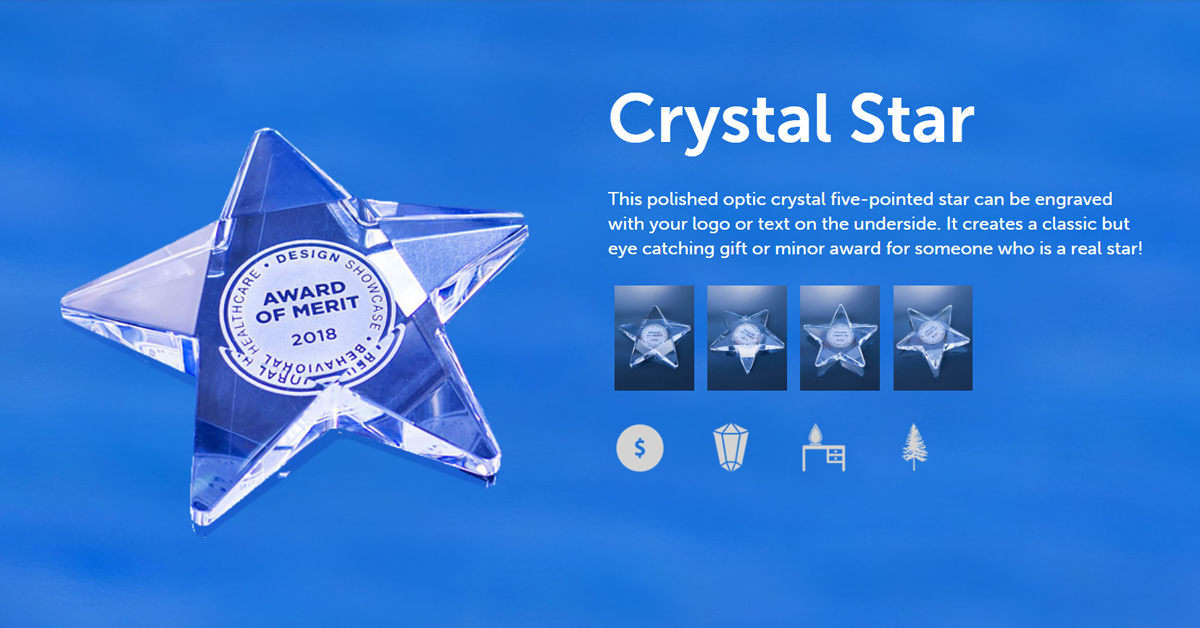 Crystal 3d Star Trophy Silber Auszeichnung Kostenlose Gravur p529.02 w681